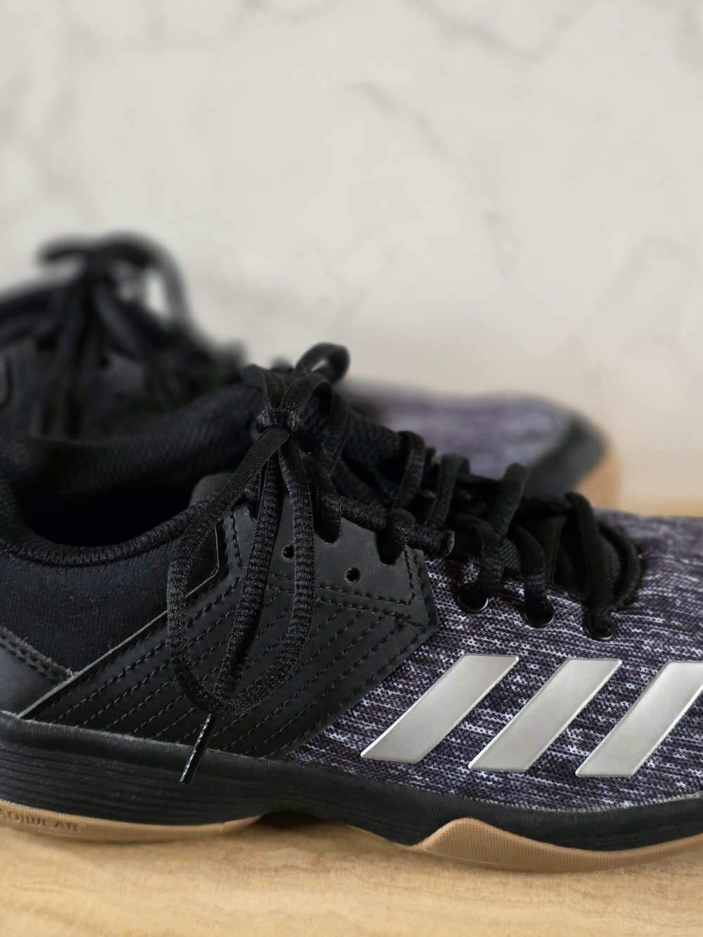 Adidas Black & Gray Athletic Sneakers with Gum Sole